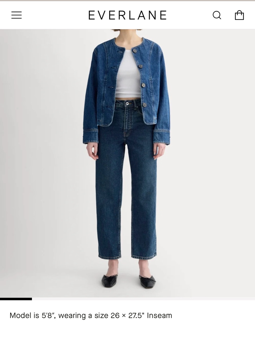 Everlane Way High Jean 2.0 Dark Indigo Women’s Straight-Leg Jeans